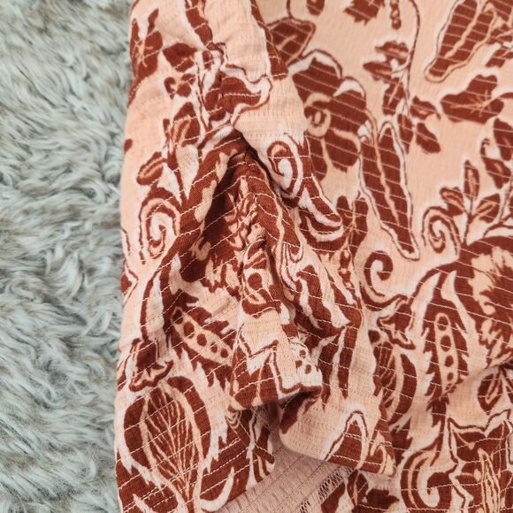 Free People Women's Shea Top in Apricot Combo Size Large NWT - Picture 4 of 9